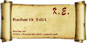 Kucharik Edit névjegykártya